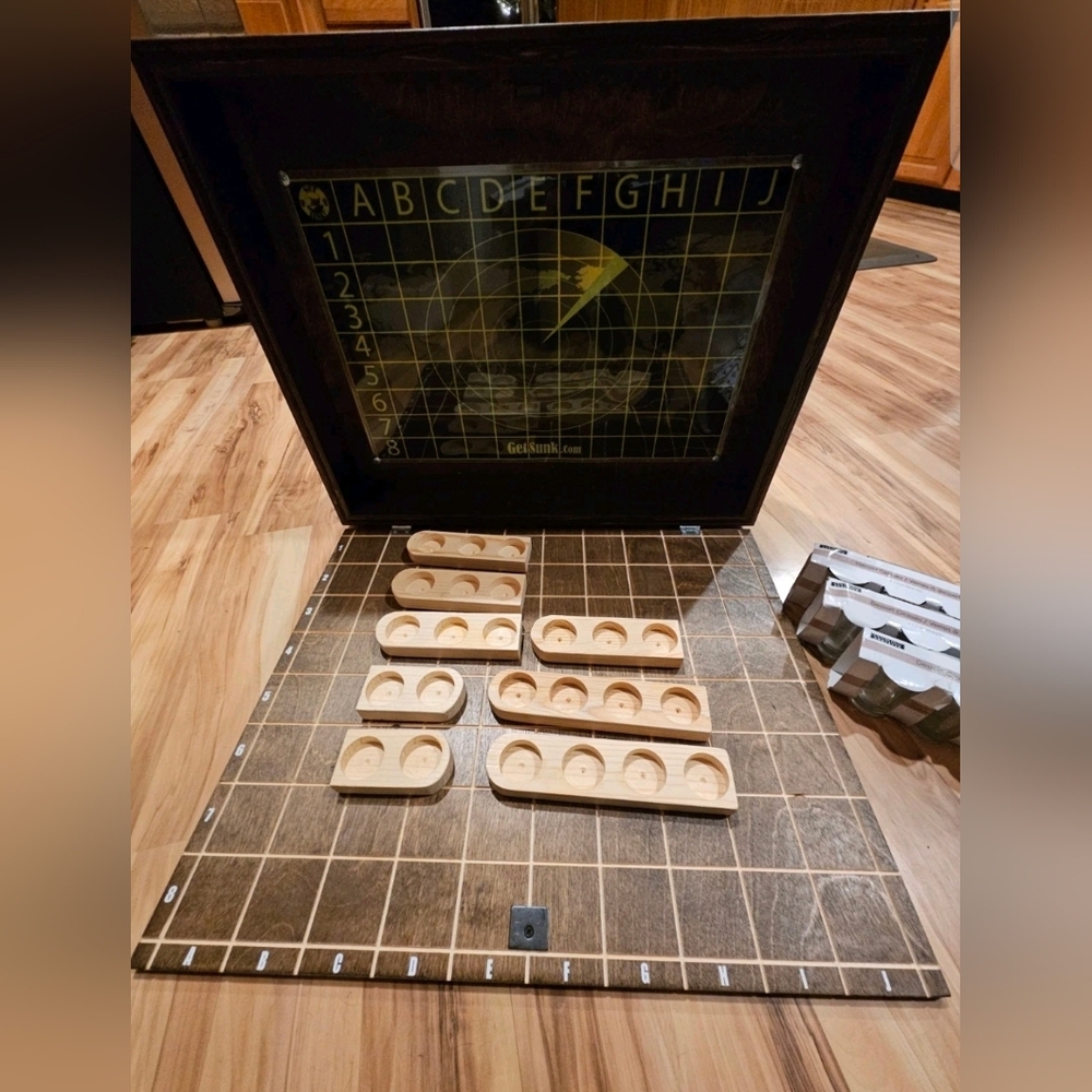 Wooden Battleship Set - Natural Wood Game Pieces